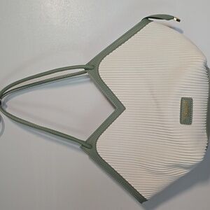 Fashion Bags Leather Ivory / Green Handbag NEW